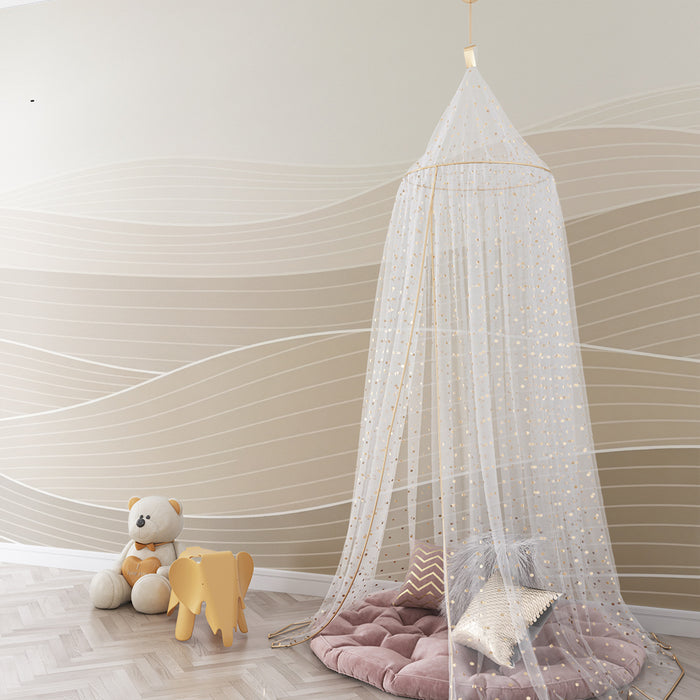 Nursery room wallpaper | Soft waves in beige and cream tones