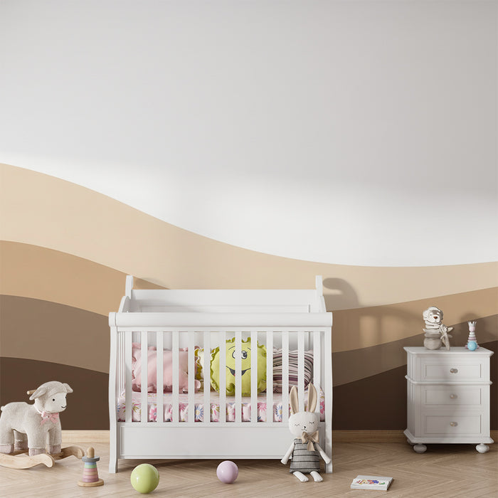 Papier peint chambre bébé | Douces vagues en tons neutres pour une ambiance apaisante