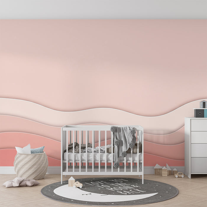 Barntapet | Mjuka vågor i pastellfärger för en lugnande stämning