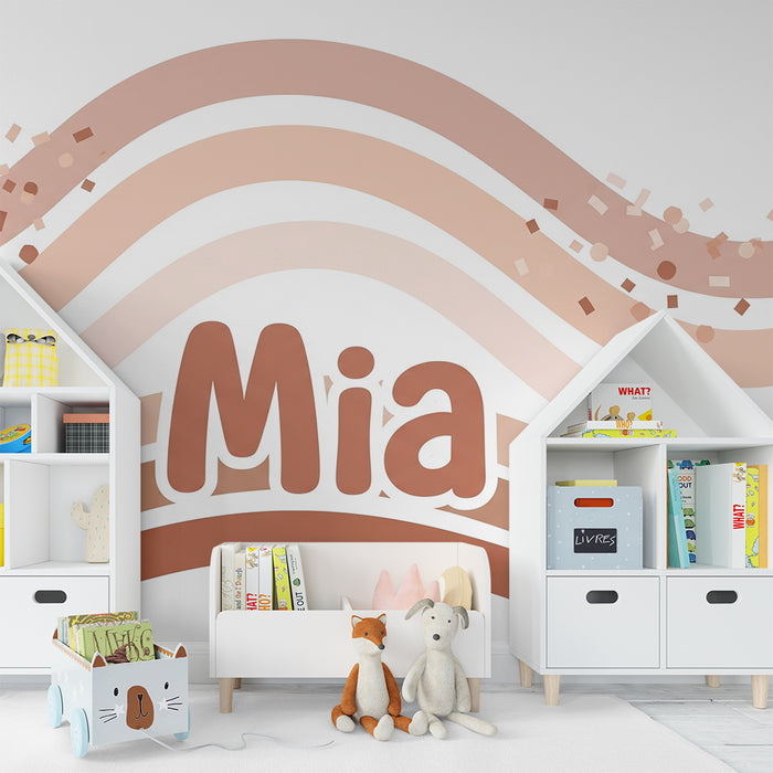 Nursery room wallpaper | Soft waves and confetti in pastel tones