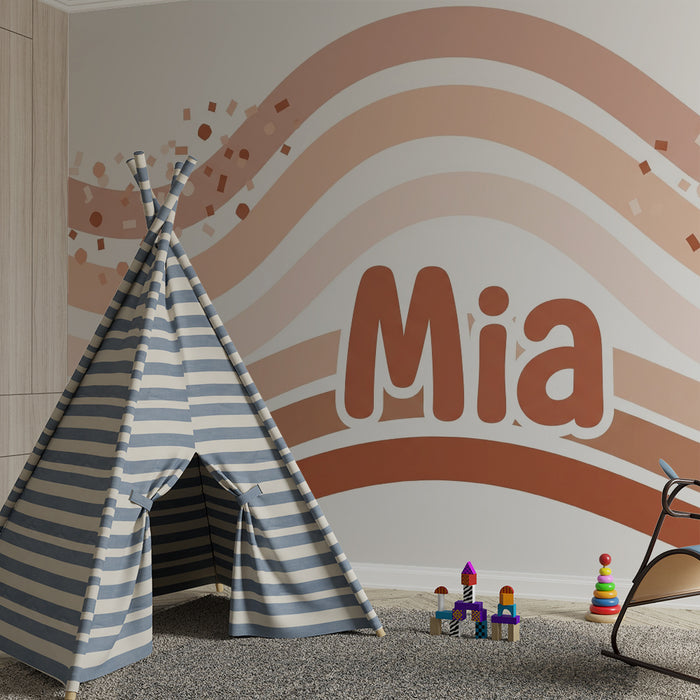 Nursery room wallpaper | Soft waves and confetti in pastel tones