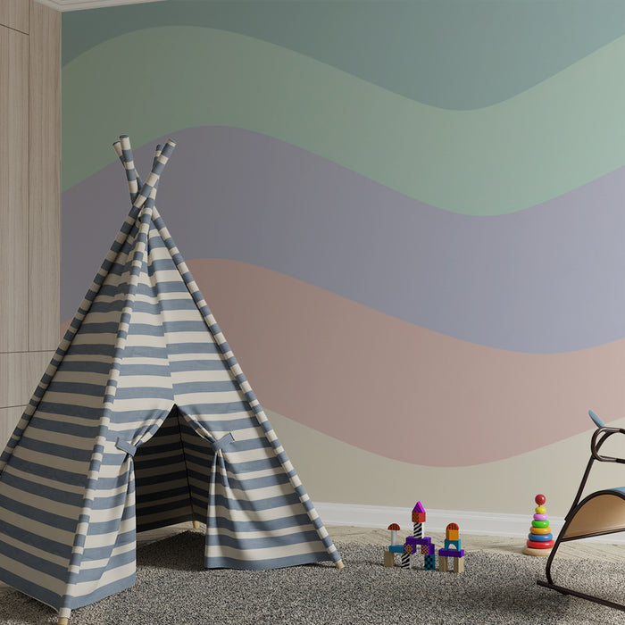 Beebitoa seina- või laepapier | Pasteltoonides lained