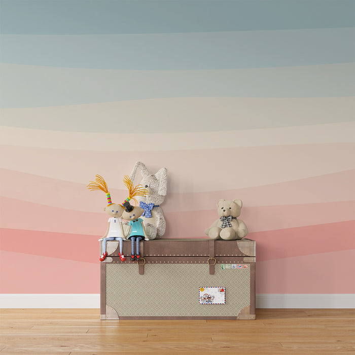 **Børneværelsestapet | Bløde pastelbølger i gradient**