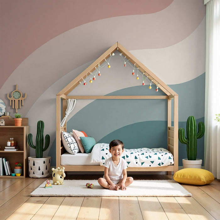 Barntapet | Mjuka pastellvågor i harmoniska toner