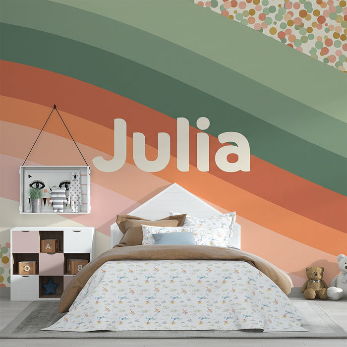 Nursery room wallpaper | Soft pastel waves and colorful patterns