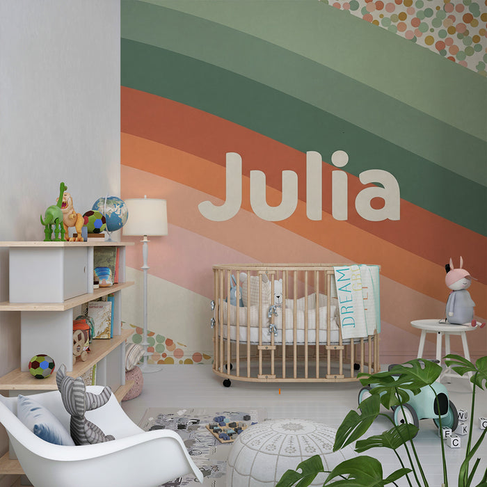 Nursery room wallpaper | Soft pastel waves and colorful patterns
