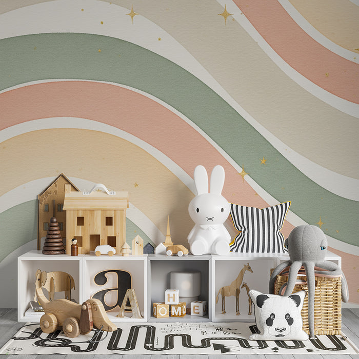 Barntapet | Mjuka pastellstjärnor vågor