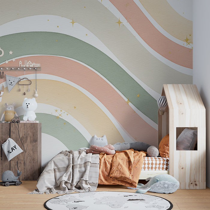 Barntapet | Mjuka pastellstjärnor vågor