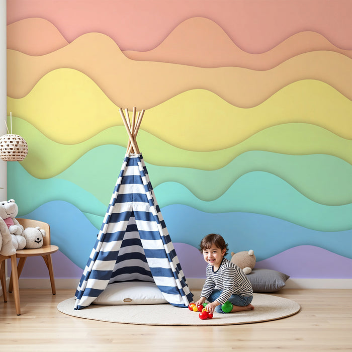 Barntapet | Mjuka pastellvågor för en lugnande atmosfär