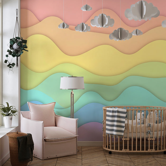 Barntapet | Mjuka pastellvågor för en lugnande atmosfär