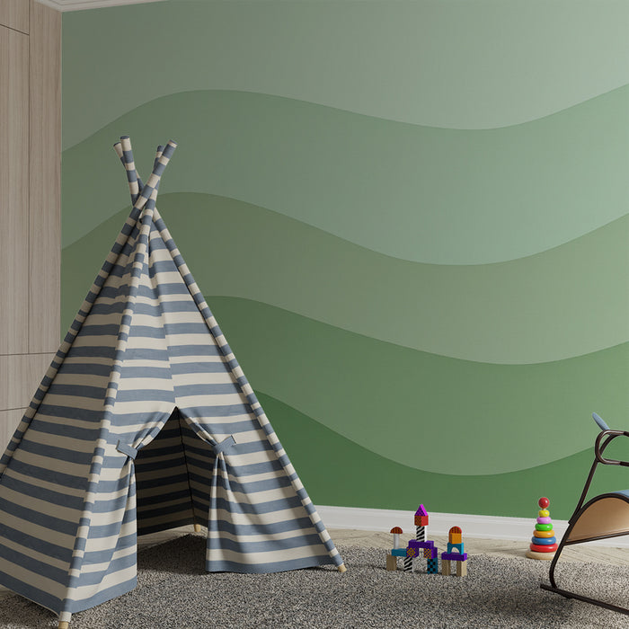 Barntapet | Mjuka gröna vågor för en lugnande atmosfär