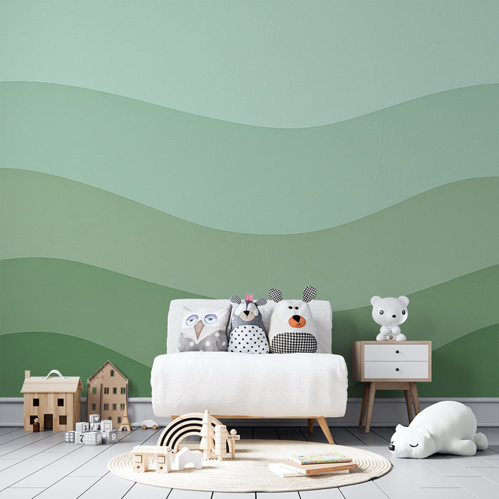 Barntapet | Mjuka gröna vågor för en lugnande atmosfär