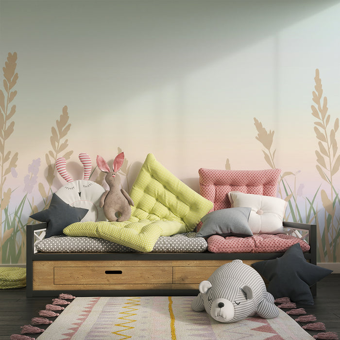 Papel de parede quarto bebê | Nežnost polja in pastelne barve