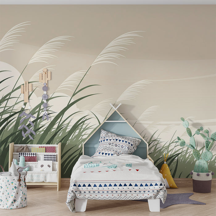 Nursery room wallpaper | Softness of herbs and soothing sky