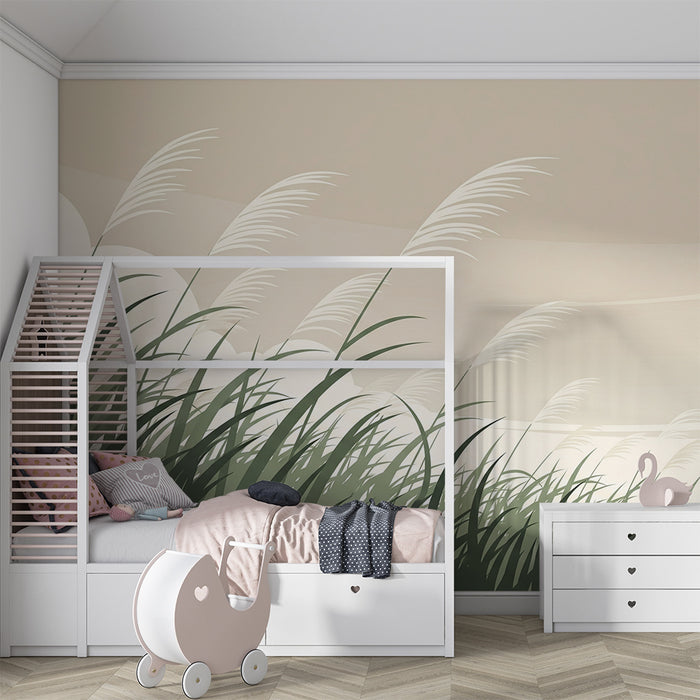 Nursery room wallpaper | Softness of herbs and soothing sky