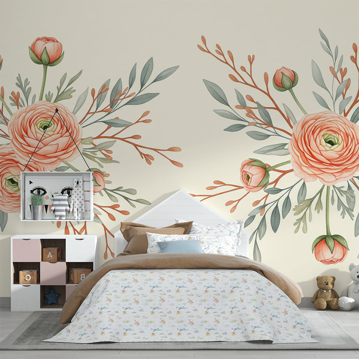 Papel de parede quarto bebê | Dvostruki cvjetni