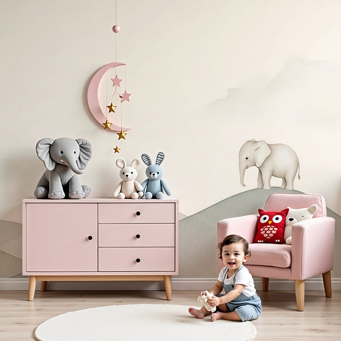 Papel de parede quarto bebê | Slon na nežnih gričih