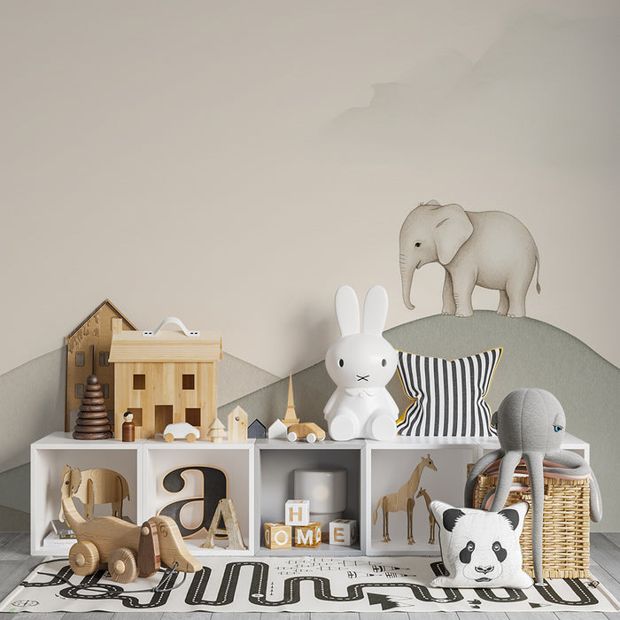 Papel de parede quarto bebê | Slon na nežnih gričih