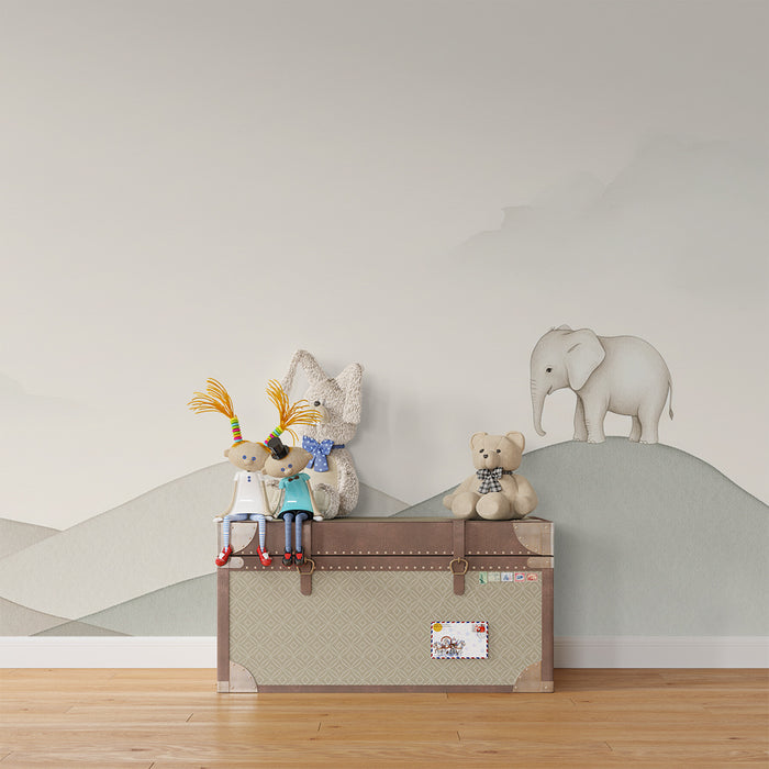Papel de parede quarto bebê | Slon na nežnih gričih