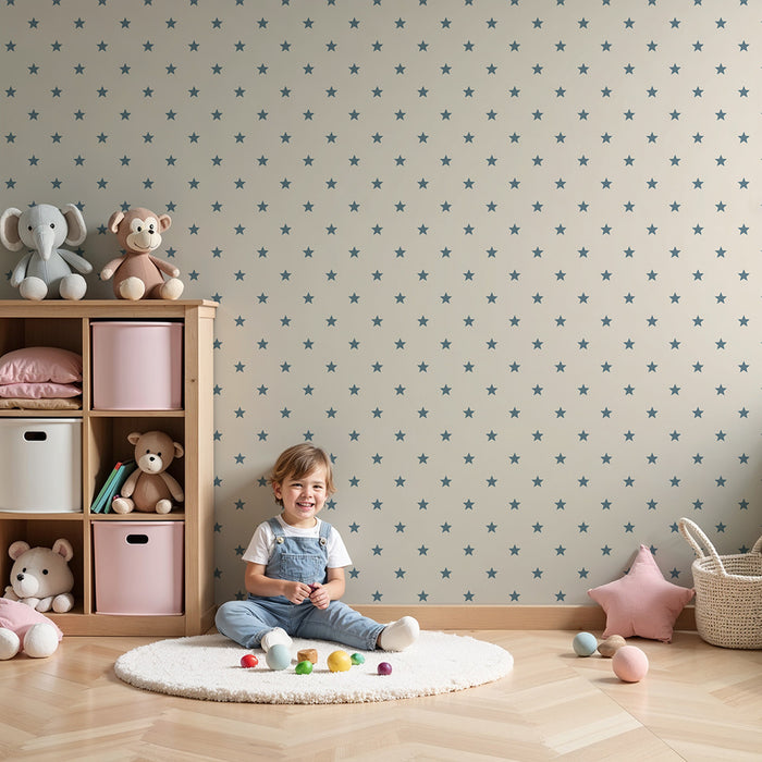 Tapet pentru camera copilului | Stele delicate pe fond crem