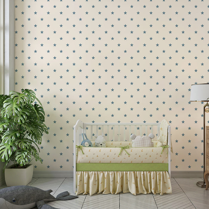 Tapet pentru camera copilului | Stele delicate pe fond crem