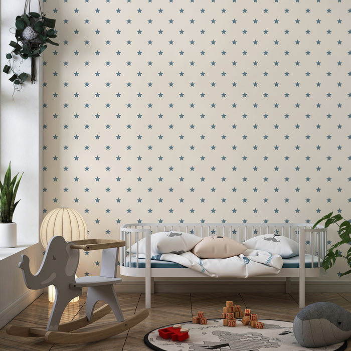 Tapet pentru camera copilului | Stele delicate pe fond crem