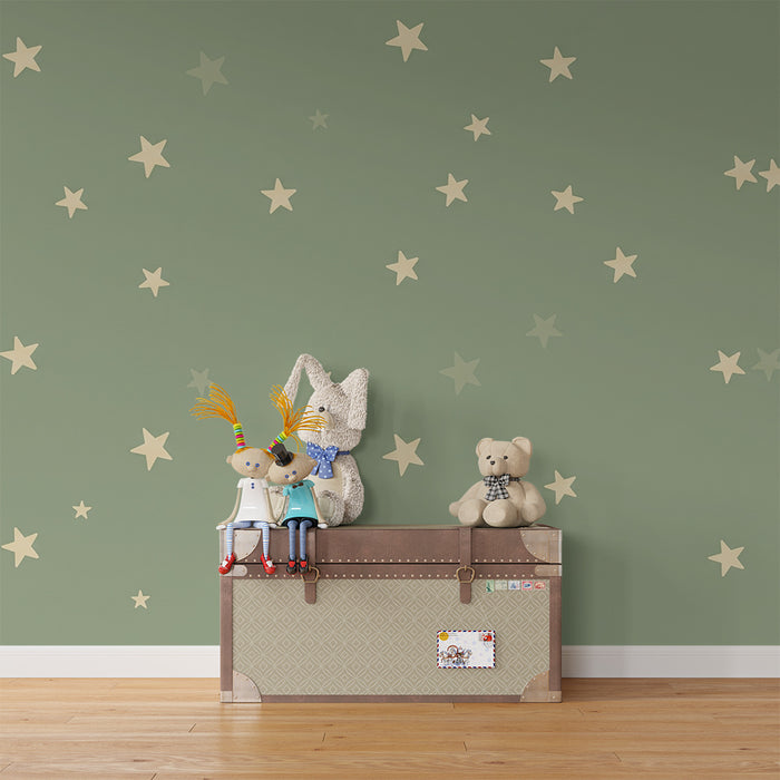 Paberituba beebile | Kuldsete tähtedega rahustaval rohelisel taustal