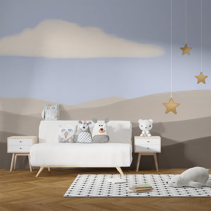 Carta da parati bambini | Stelle sospese in un paesaggio dolce