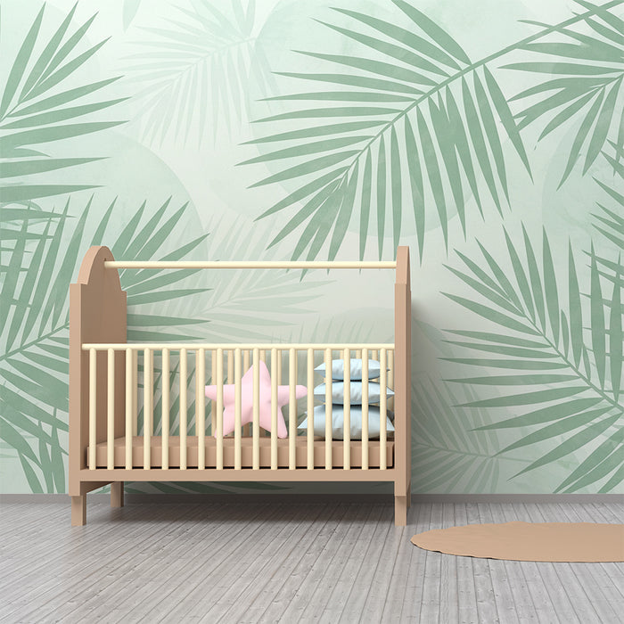 Barntapet | Delikata palmblad på mjuk bakgrund