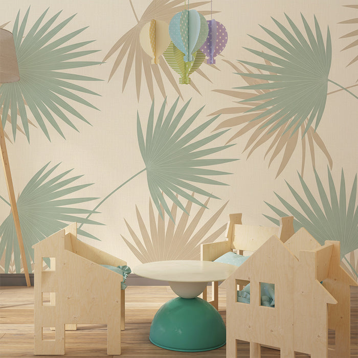 Barntapet | Delikata palmblad på mjuk bakgrund