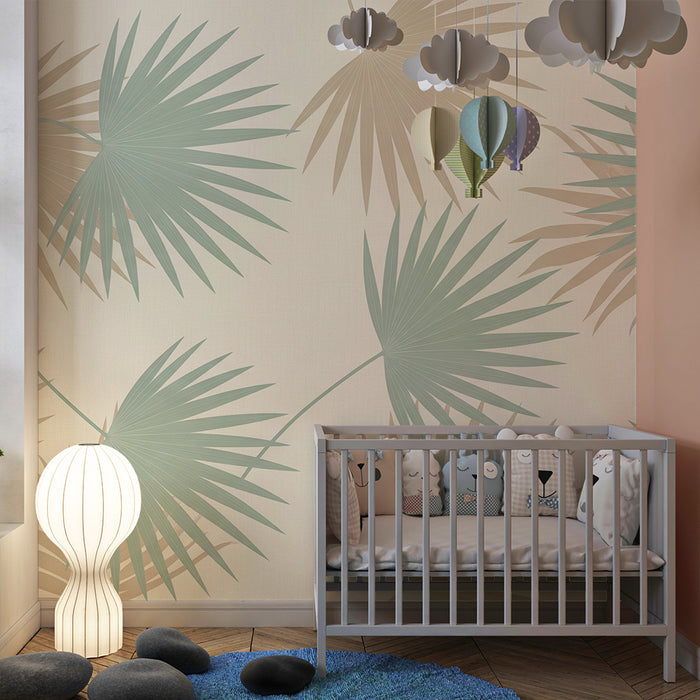 Barntapet | Delikata palmblad på mjuk bakgrund