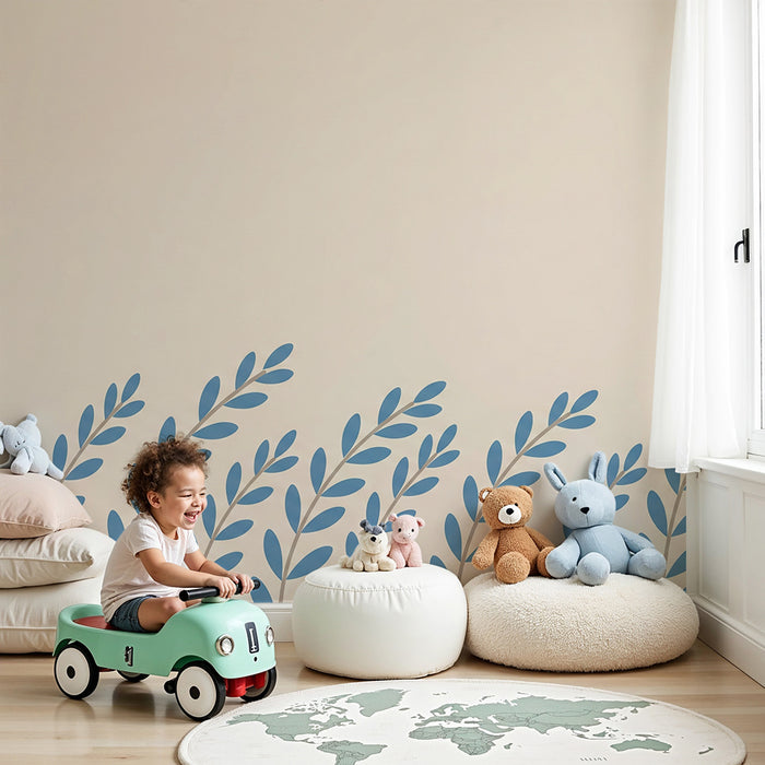 Χαρτί τοιχοποιίας βρεφικού δωματίου | Απαλά φύλλα σε απαλό φόντο