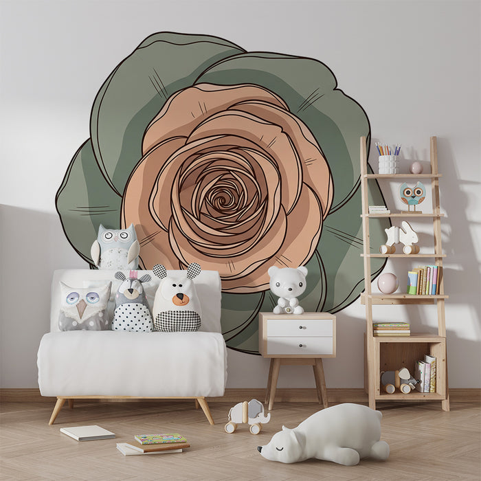 Papel pintado para habitación infantil | Flores delicadas en tonos suaves y relajantes