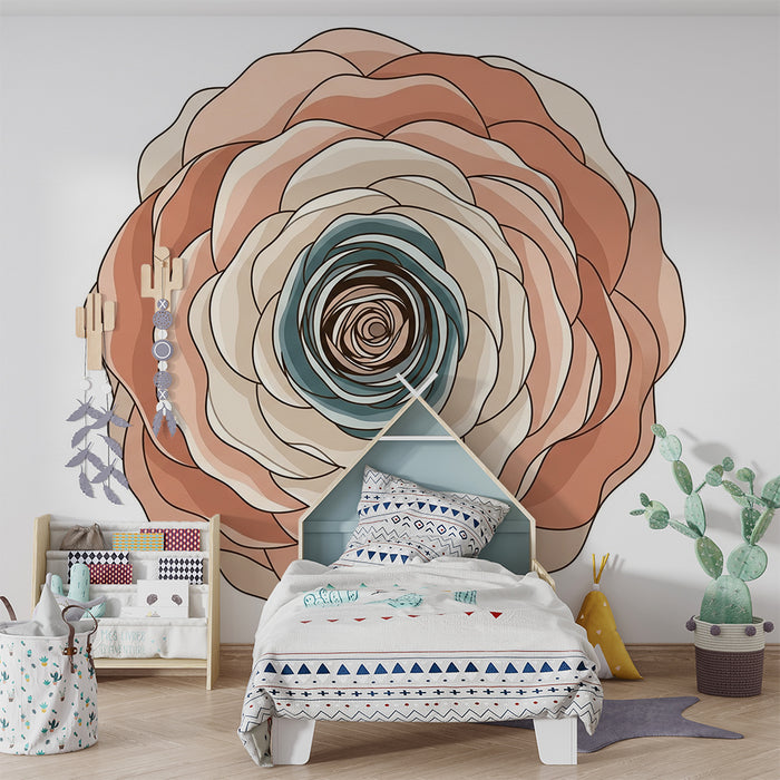 Papel pintado para habitación infantil | Flores delicadas en tonos suaves y relajantes