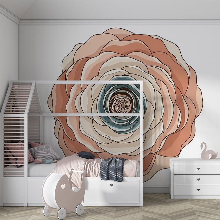 Papel pintado para habitación infantil | Flores delicadas en tonos suaves y relajantes