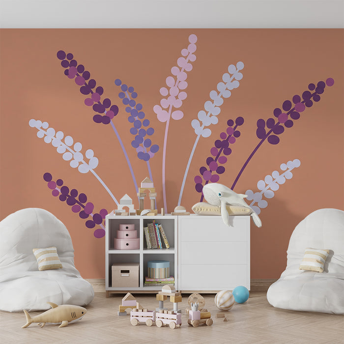 Nursery room wallpaper | Lavender flowers on soft background