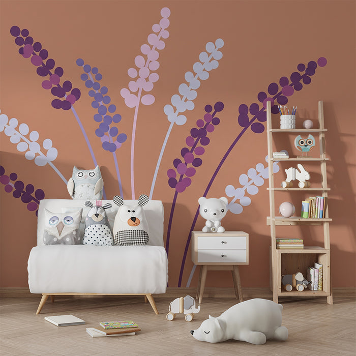 Nursery room wallpaper | Lavender flowers on soft background