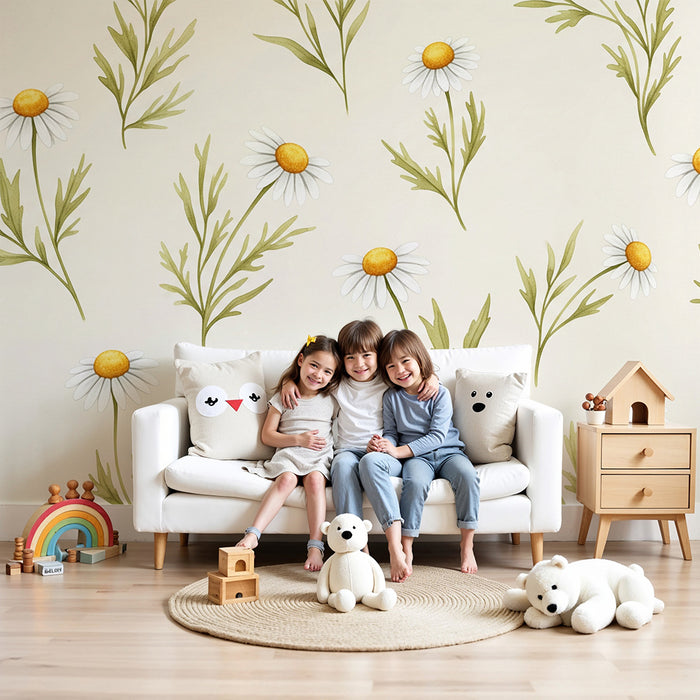 Barntapet | Prästkragar på mjuk bakgrund