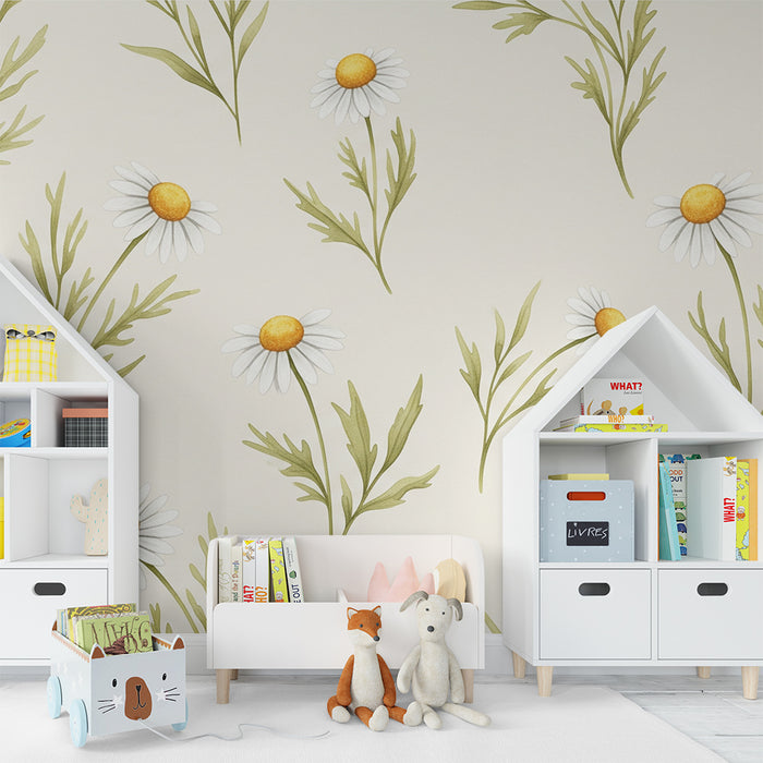 Barntapet | Prästkragar på mjuk bakgrund