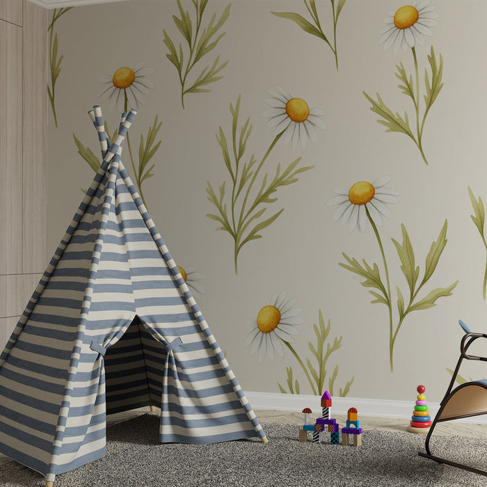 Barntapet | Prästkragar på mjuk bakgrund