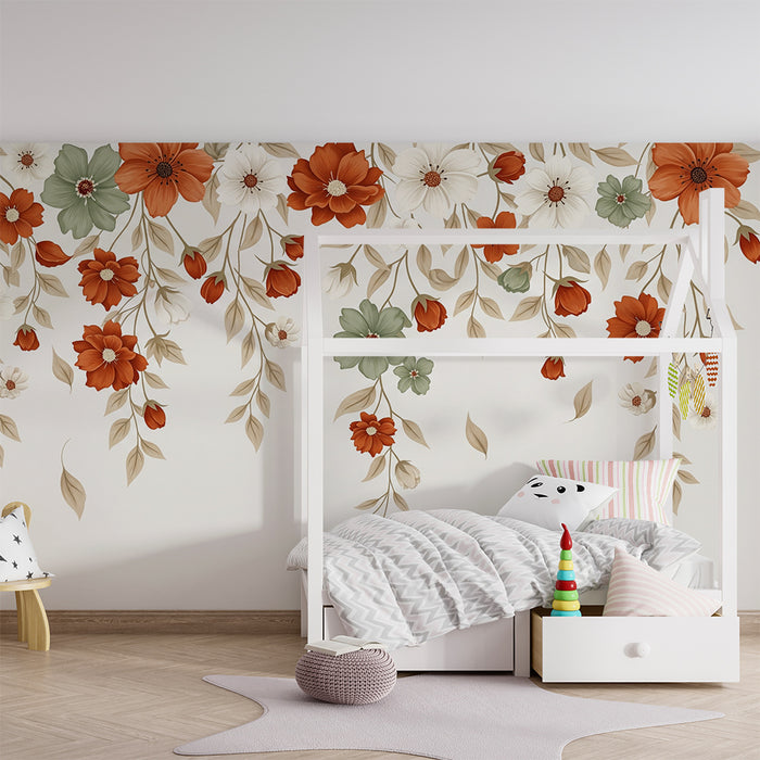 Tapet za detska staq | Delikatni tsvetia s nezhni i topli tsvetove