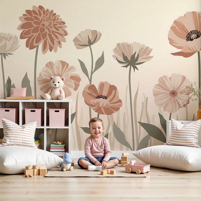 Paberi tapeet beebi tuba | Õrnad lilled õrnades toonides