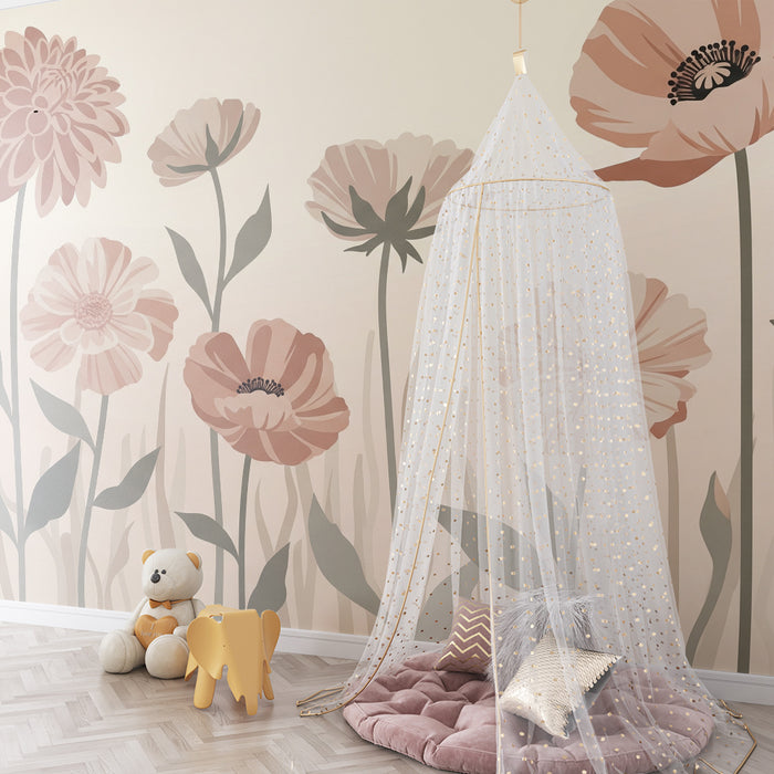 Paberi tapeet beebi tuba | Õrnad lilled õrnades toonides