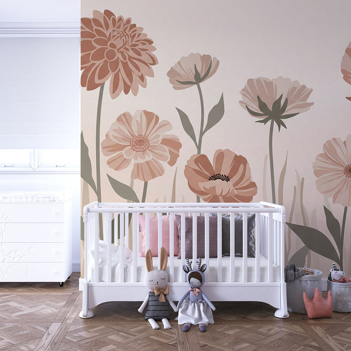 Paberi tapeet beebi tuba | Õrnad lilled õrnades toonides