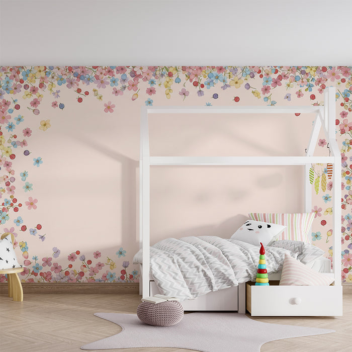 Papier peint chambre bébé | Fleurs délicates et couleurs pastel pour une ambiance douce
