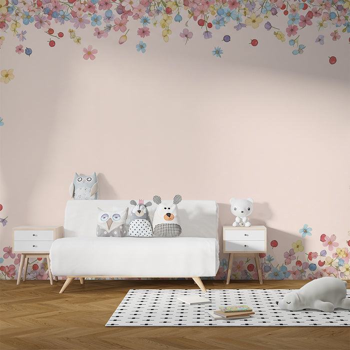 Papier peint chambre bébé | Fleurs délicates et couleurs pastel pour une ambiance douce