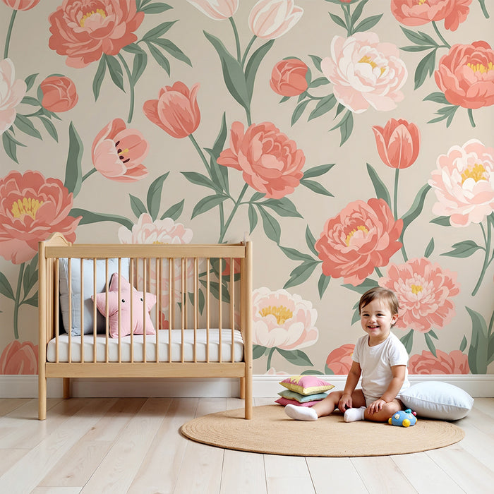 Papier de parede izba bábätko | Jemné kvety a jemné farby