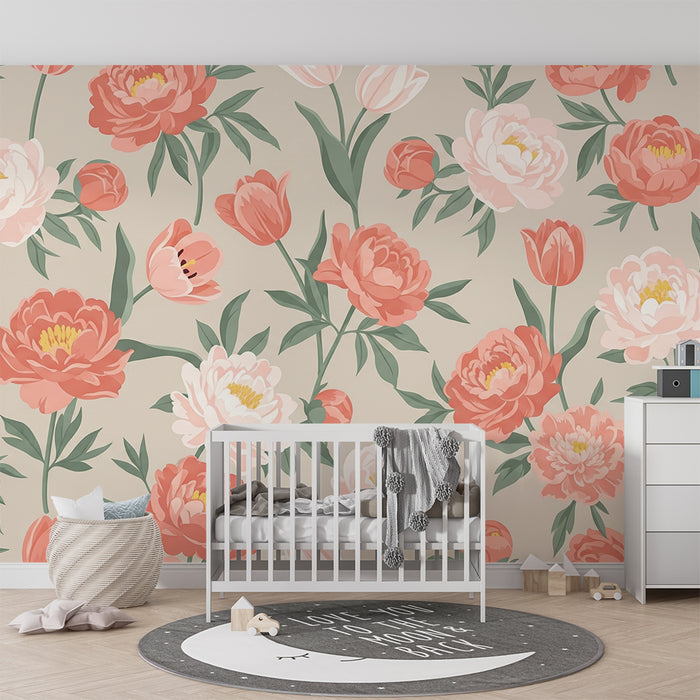 Papier de parede izba bábätko | Jemné kvety a jemné farby