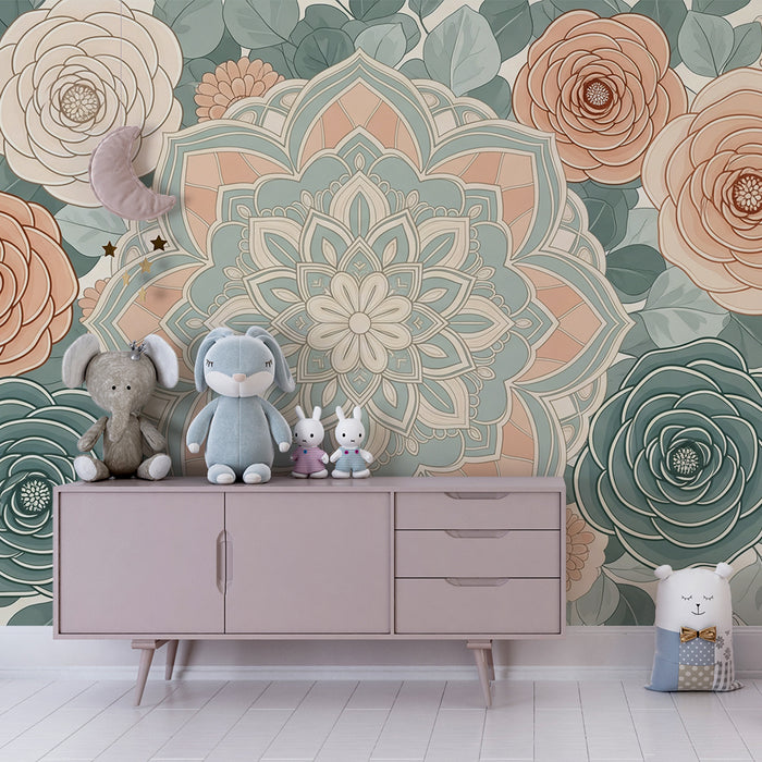 Barnetapet med blomster | Finpussede blomster og rolige mønstre