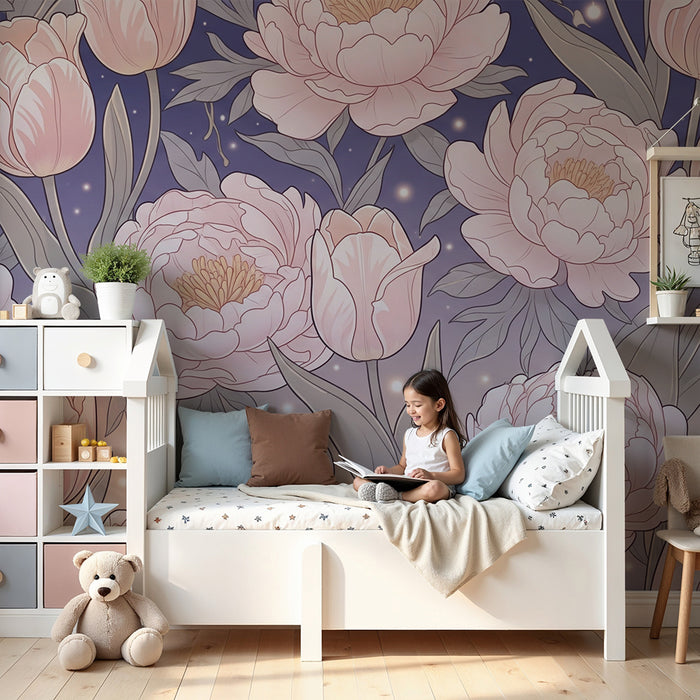 Papier de parede bébi szoba | Finom virágok és virágálom